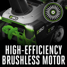 Load image into Gallery viewer, EGO Power+ 21" Electric Snow Blower, Gray/Black, Cordless Steel Auger, Includes (2) 56V 5.0Ah Batteries and Dual Port Charger, SNT2112