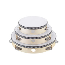 Load image into Gallery viewer, Hand Held Tambourine Drum 6 inch Bell Birch Metal Jingles Percussion Gift Musical Educational Drum Instrument for KTV Party Kids Games (6 inch)