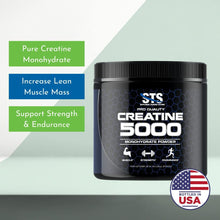 Load image into Gallery viewer, STS Creatine 300 Grams - 100% Pure Raw Creatine Monohydrate Powder, Pre-Workout, Post-Workout, Build Muscle and Stamina - 60 Servings - with scoop