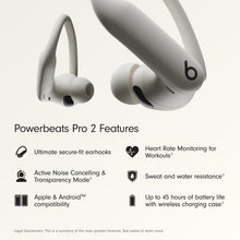 Load image into Gallery viewer, Beats Powerbeats Pro 2 - Wireless Noise Cancelling Workout Earbuds with Secure- Fit Earhooks, Up to 45-Hour Battery with Charging Case, Sweat & Water Resistant, Heart Rate Monitoring - Quick Sand