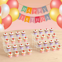 Load image into Gallery viewer, 3 Tier Acrylic Display Risers, Large Perfume Organizer Stand, Clear Cupcake Stand Holder, Display Shelves for Figurines, Dessert Shelf for Party, Risers Display Stand for Decoration (1 Pack)