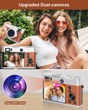 Load image into Gallery viewer, 5K Digital Camera for Photography and Video, 48MP Dual Camera Autofocus Vlogging Camera for YouTube with Viewfinder,16X Digital Zoom, Anti Shake, Compact Travel Camera with 32GB SD Card 2 Batteries