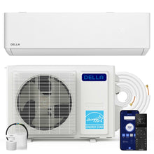 Load image into Gallery viewer, DELLA Hyper Heat Lower as -13°F 23,000 BTU Mini Split,Work with Alexa and WiFi,Energy Star 230V 23 SEER2,Cools Up to 1,500 Sq. Ft,Inverter AC with 1.9 Ton Pre-Charged Heat Pump & 16.4ft Kits