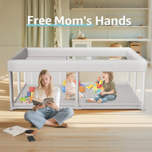Load image into Gallery viewer, Hiaksedt Large Baby Playpen 65x50 Inch, PlayPen for Babies and Toddlers, Sturdy Safety Play Yard for Indoor & Outdoor with Zipper Gate