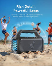 Load image into Gallery viewer, Soundcore Boom 2 By Anker, Outdoor Speaker, 80W, Subwoofer, BassUp 2.0, 24H Playtime, IPX7 Waterproof, Floatable, RGB Lights, USB-C, Custom EQ, Bluetooth 5.3, Portable for Camping and Beach - Black