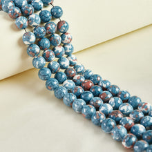 Load image into Gallery viewer, 60pcs 6mm Natural Blue Rain Flower Beads Gemstone Beads Round Loose Beads for Jewelry Making