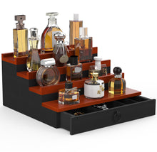 Load image into Gallery viewer, upcessory Cologne Organizer for Men, 4 Tier Cologne Stand, Cologne Shelf with Drawer and Hidden Compartment Perfume Display Holder
