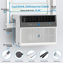 Load image into Gallery viewer, 6000 Btu U-Shaped Window Air Conditioner, WiFi & App Control, Ultra Quiet, Enabled Saddle Window AC Unit Cools Up to 300 Sq. ft, Cooling, Dehumidifier, Flexible for Home/Office