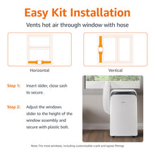 Load image into Gallery viewer, Amazon Basics 3-In-1 Portable Air Conditioner with Remote, Timer, Sleep Mode, Auto Swing, Dehumidifier, 10000 BTU (ASHRAE)/6000 BTU (SACC), Cools Bedroom Up to 450 Sqf, White