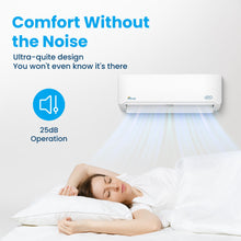 Load image into Gallery viewer, Senville LETO Series Mini Split Air Conditioner Heat Pump, 18000 BTU 208/230V, Inverter, Works with Alexa, SEER2 19, 1.5 Ton, White