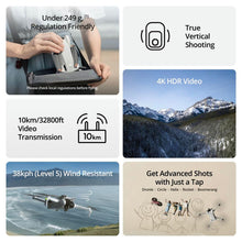 Load image into Gallery viewer, DJI Mini 3 Fly More Combo (DJI RC), Drones with Camera for Adults 4K, 3 Batteries for 114-min Flight Time, Vertical Shooting, 32800ft (10km) Video Transmission, Lightweight Mini Drone for Beginners
