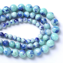 Load image into Gallery viewer, 8MM 46PCS Peacock Blue Persian Jade Spacer Loose Beads for Jewelry Making DIY Bracelet Necklace