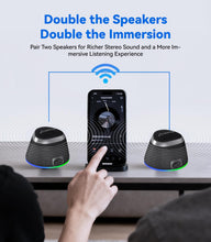 Load image into Gallery viewer, Portable Speaker Phone Stand Gifts:Birthday Graduation Mini Gifts for Him Her, 2 in 1 Magnetic Bluetooth Speakers, Loud Sound IPX5 Waterproof, 9 Light Modes, TWS, Home/Office/Travel Essentials-Black
