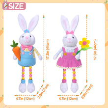 Load image into Gallery viewer, quescu 2pcs Easter Bunny Decorations,Easter Bunny Plush for The Home,Rabbit Stuffed Doll Gifts for Tiered Tray Party Decor Home Table Decorations