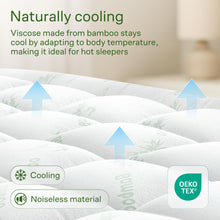 Load image into Gallery viewer, Niagara Sleep Solution Ultra Soft Queen Size Mattress Topper - Rayon Derived from Bamboo Pillow Top Mattress Pad for Back Pain Relief - Naturally Cooling for Hot Sleepers, Green