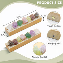 Load image into Gallery viewer, Healing Crystal Night Light,7 Chakra Natural Bedside Lamp with Wooden LED Light Base,Healing Stones Positive Energy Night Lights for Home Decor Gifts (Rechargeable)