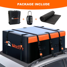 Load image into Gallery viewer, MeeFar Rooftop Cargo Carrier Car Roof Bag 21 Cubic Feet 100% Waterproof Car Top Carrier, Fits All Vehicle with/Without Rack,Include Anti-Slip Mat,10 Reinforced Straps,6 Door Hooks,Luggage Lock