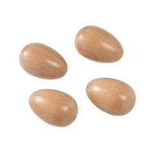 Load image into Gallery viewer, Musfunny Wood Musical Eggs Shakers, 4pcs Egg Maracas Shakers Wooden Hand Percussion Instrument for Musical Education Party Classroom Prizes (Natural Wood)