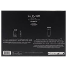 Load image into Gallery viewer, Mont Blanc Explorer Platinum Set 3.4oz EDP & .25oz EDP & 3.4oz SG