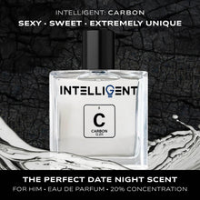 Load image into Gallery viewer, Intelligent Carbon | The Perfect Date Night Fragrance | Sexy, Sweet & Extremely Unique | Eau de Parfum for Men | 3.4 Fl Oz (100 mL)