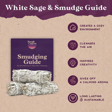 Load image into Gallery viewer, PURPLE CANYON White Sage Bundles - 3 Pack - Sage Smudge Stick for Home Cleansing Incense Healing Meditation and California Smudge Sticks Rituals - 4 Inch