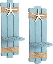 Load image into Gallery viewer, SOMTO Beach Starfish Wall Candle Sconces Decor,Ocean Themed Wall-Mount Candle Holders, Coastal Farmhouse Nautical Rustic Decorations for Bathroom, Living Room, Dining Room and Office, Set of 2