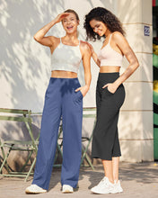 Load image into Gallery viewer, G4Free Sweatpants Women Lightweight Comfy Yoga Dress Pants Wide Straight Leg Full Length Tummy Control Leggins(Denim Blue,S,Regular)