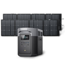 Load image into Gallery viewer, EF ECOFLOW Solar Generator DELTA 2 Max 2048Wh with 2x220W Solar Panel, LFP Battery Portable Power Station, Up to 3400W AC Output, AC + Solar Fast Dual Charging Full Charge in 1 Hr For Camping RV