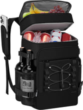 Load image into Gallery viewer, Cooler Backpack - 24/30/36/40 Cans Insulated Backpack Cooler for Men & Women, Portable 2 Leak Proof Compartments Coolers Bag for Picnic, Lunch, Hiking, BBQ Camping and Beach - Black - MIYCOO