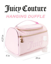 Load image into Gallery viewer, Juicy Couture Pink Makeup Bag Cosmetics Organizer Travel Essentials Hanging Duffel Velour Rhinestones