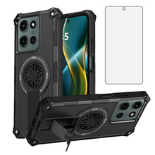 Load image into Gallery viewer, Asuwish Phone Case for Motorola Moto G Power 2025/MotoG Play 2025 with Tempered Glass Screen Protector Cover and Magnetic Kickstand Shockproof Protective Slim Cell Accessories XT2515-1 Women Men Black