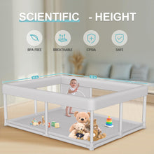 Load image into Gallery viewer, Hiaksedt Large Baby Playpen 65x50 Inch, PlayPen for Babies and Toddlers, Sturdy Safety Play Yard for Indoor & Outdoor with Zipper Gate