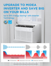 Load image into Gallery viewer, Midea Inverter Window Air Conditioner with Heat – Quiet Window AC Unit and Heat Combo with Dehumidifier – Cools up to 550 Sq. Ft. – Energy Star Rated, Smart Control, Remote, 12,000 BTU
