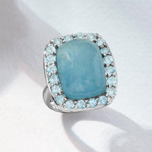 Load image into Gallery viewer, Ross-Simons 19.00 Carat Aquamarine and 2.60 ct. t.w. Sky Blue Topaz Ring in Sterling Silver. Size 7