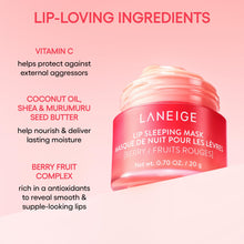 Load image into Gallery viewer, LANEIGE Berry Sweet Lip Trio Set | Lip Sleeping Mask Strawberry Shortcake & Mini Lip Glowy Balms in Berry & Vanilla