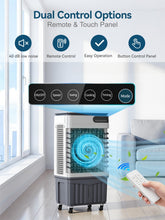 Load image into Gallery viewer, 3000CFM Swamp Cooler, 4-IN-1 Evaporative Air Conditioners With 9.2 Gal Water Tank, 4 Ice Packs, Remote, 12H Timer, 120°Oscillation, 36”Portable Cooling Fan with 3 Modes&Speeds for Bedroom Indoor Room