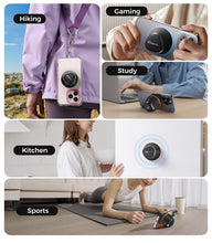 Load image into Gallery viewer, Portable Speaker Phone Stand Gifts:Birthday Graduation Mini Gifts for Him Her, 2 in 1 Magnetic Bluetooth Speakers, Loud Sound IPX5 Waterproof, 9 Light Modes, TWS, Home/Office/Travel Essentials-Black