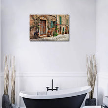 Load image into Gallery viewer, Tuscan Wall Art Italian Streets of Old Mediterranean Canvas Wall Art Painting The Picture Print On Canvas Architecture Pictures for Home Decor Decoration Gift