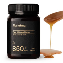 Load image into Gallery viewer, Manukora Raw Manuka Honey, MGO 850+ from New Zealand, Non-GMO, Monofloral, Traceable from Hive to Hand, Daily Digestive & Immune Support - 500g (1.1 Lb)