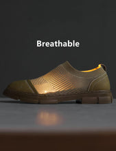 Load image into Gallery viewer, VANDESK Men's Oxford Shoes Dress Shoes Lightweight Men's Business Casual Shoes Knitted Fashion Shoes Breathable Mesh Shoes Green 9.5 KQ-43