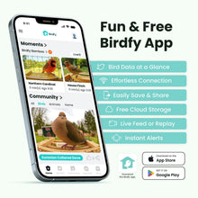Load image into Gallery viewer, Birdfy Smart Bird Feeder with Camera, Solar Powered, 2K Live Stream, Bamboo Bird Feeder with Metal Guard, AI Bird Identification, Auto-Recorded Videos, Gift for Bird Lovers