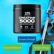 Load image into Gallery viewer, STS Creatine 300 Grams - 100% Pure Raw Creatine Monohydrate Powder, Pre-Workout, Post-Workout, Build Muscle and Stamina - 60 Servings - with scoop