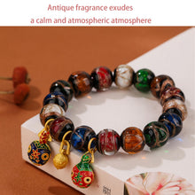 Load image into Gallery viewer, ximeilai Fragrant Grey Glass Hand Chain Swallows Gold Beast to Heal Anxiety, Relieve Feng Shui, Bring Luck and Luck Great Gift Gifts (red)