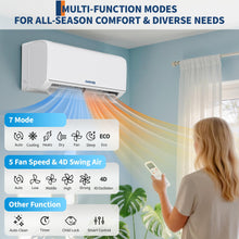 Load image into Gallery viewer, Garvee18000 BTU 21 SEER2 Ductless Mini Split AC & Heat Pump, WiFi Control, Compatible with Alexa, 230V Energy Efficient Inverter System, Cools Up to 1000 Sq.ft