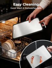 Load image into Gallery viewer, Titanium Cutting Board for Kitchen, Double Sided Non Toxic Titanium Cutting Board with JUICE GROOVE, Food-Grade Metal Chopping Board, Pure Titanium&Wheat Straw PP, Dishwasher Safe16.3”×11”-1 PC