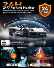 Load image into Gallery viewer, 4K Dash Cam Front and Rear, Full HD 3 Channel Dashcam, Free 128GB Memory Card, Built-in 5.8GHz WiFi Built-in GPS, Collision Sensor, Night Vision, 3.16" IPS, 24H Parking Mode(Black)