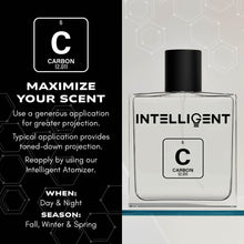 Load image into Gallery viewer, Intelligent Carbon | The Perfect Date Night Fragrance | Sexy, Sweet & Extremely Unique | Eau de Parfum for Men | 3.4 Fl Oz (100 mL)