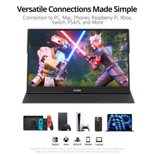 Load image into Gallery viewer, MNN Portable Monitor 15.6inch FHD 1080P USB C HDMI Gaming Ultra-Slim IPS Display w/Smart Cover & Speakers,HDR Plug&Play, External Monitor for Laptop PC Phone Mac (15.6'' 1080P)