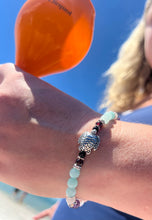 Load image into Gallery viewer, Fertile Turtle Fertility Bracelet/Natural Gemstones Rose Quartz, Moonstone, Amethyst, Rock Crystal, Garnet, Black Onyx/Healing Crystal Jewelry/Anti Anxiety/Stress Relief (silver-plated)