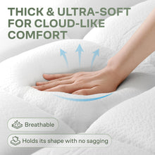 Load image into Gallery viewer, Extra-Thick 2 Inch Queen Size Mattress Topper - Ultra Plush & Soft Viscose Derived from Bamboo Mattress Pad, Naturally Cooling & Perfect for Full Body Support, Snow White